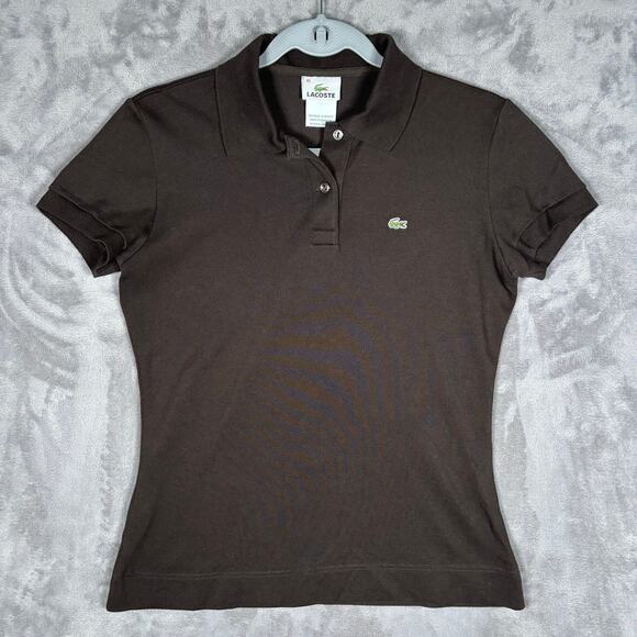 Lacoste Women’s Brown Polo Shirt Size 40 - Picture 1 of 6